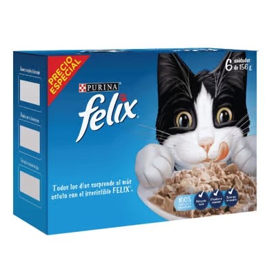 Comida Húmeda Para Gato Felix Caja Sutida x6