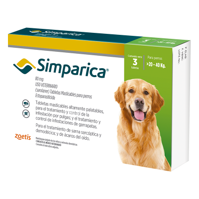 Antipulgas Para Perros Simparica de 20-40 Kg