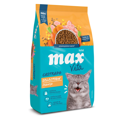 Comida Para Gato Max Vita Castrado Selection Frango