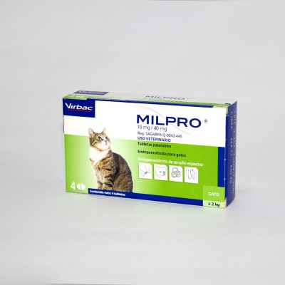 Desparasitante Para Gato Milpro Gatos +2Kg