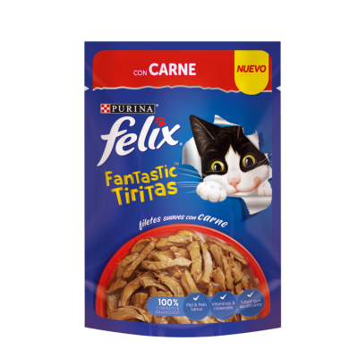 Comida Húmeda Para Gato Felix Fantastic Tiritas Carne