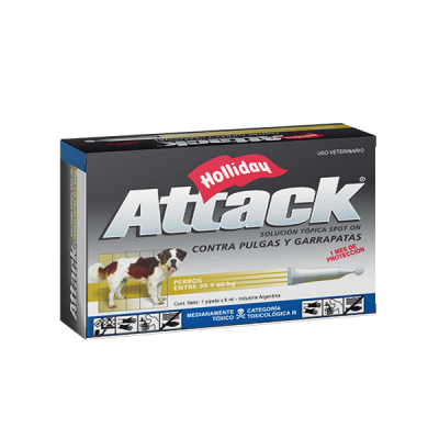 Antipulgas Para Perros Attack De 35 A 60 Kg